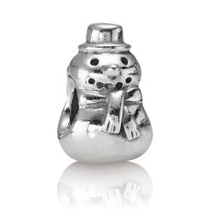 Authentic Pandora Retired Winter Snowman S925 Sterling Silver Charm